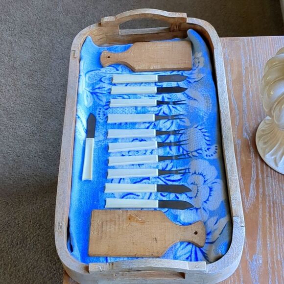 Party Forks Appetizer/Knives/ Mini Cutting Boards Stainless Steel Vintage - Picture 2 of 5